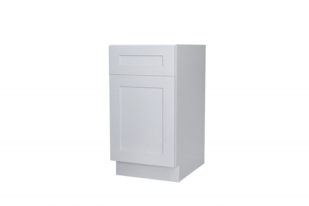White Shaker 09″ – 21″ Base Cabinet – Single Door / Single Drawer
