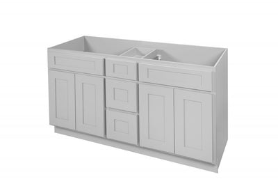 Gray White Shaker 42″ – 60″ Vanity with Drawers