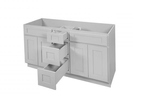 Gray White Shaker 42″ – 60″ Vanity with Drawers