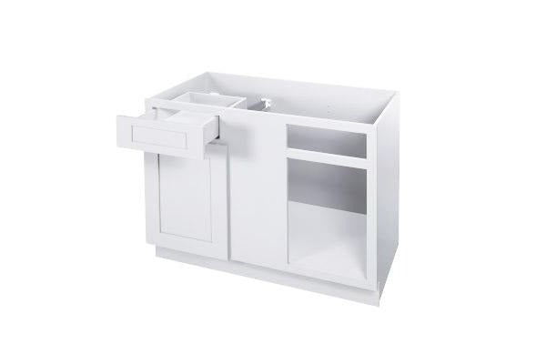 White Shaker 42″ – 45″ Blind Base Corner Cabinet