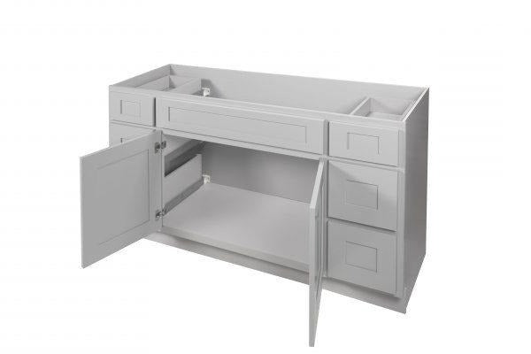 Gray White Shaker 42″ – 60″ Vanity with Drawers