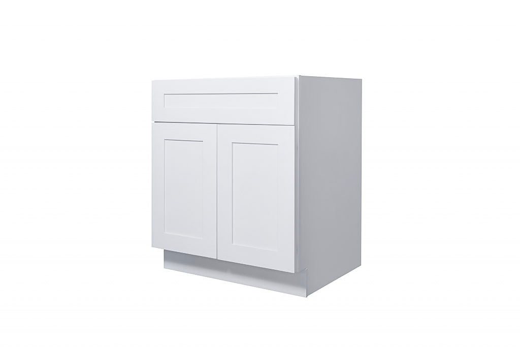 White Shaker 30″ – 36″ Sink Base Cabinet