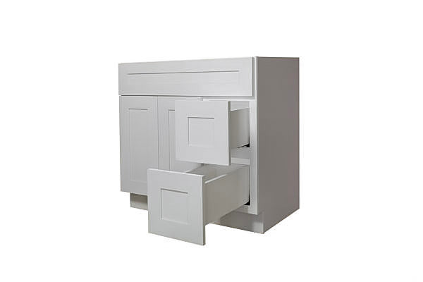 Gray Shaker 36″ Vanity Cabinet with Drawers L/R