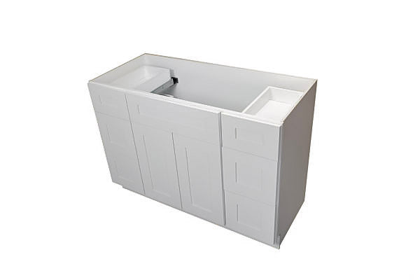 Gray White Shaker 42″ – 60″ Vanity with Drawers