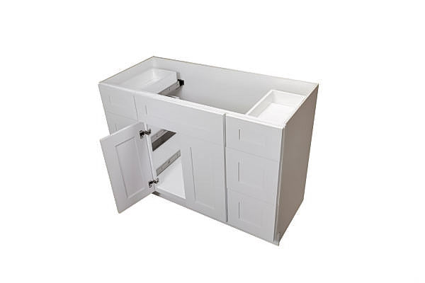 Gray White Shaker 42″ – 60″ Vanity with Drawers