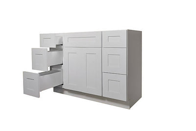 Gray White Shaker 42″ – 60″ Vanity with Drawers