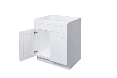 White Shaker 30″ – 36″ Sink Base Cabinet