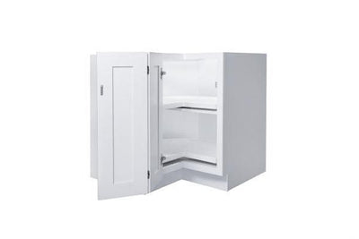 White Shaker 33″ – 36″ Lazy Susan Corner Base Cabinet