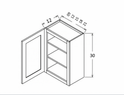 White Shaker 09″ Wall Cabinet