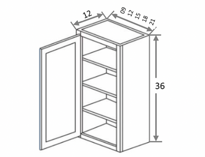 White Shaker 09″ Wall Cabinet