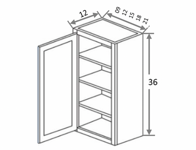 Gray Shaker 09″ Wall Cabinet