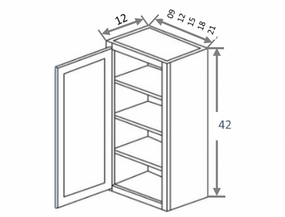 White Shaker 09″ Wall Cabinet