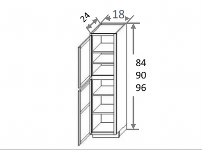 White Shaker 18″ Pantry / Utility Cabinet