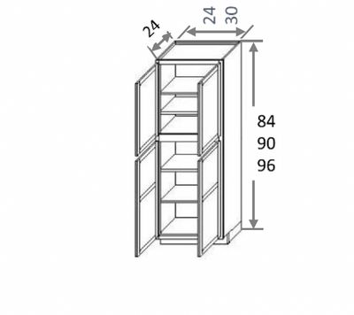 Gray Shaker 24″ Pantry / Utility Cabinet