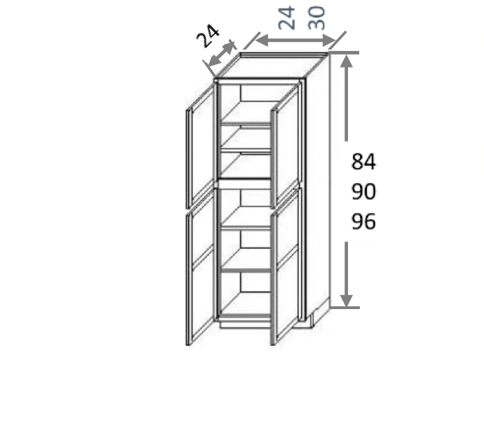 White Shaker 30″ Pantry / Utility Cabinet